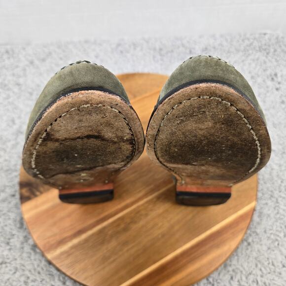 G.H. Bass Weejuns Womens 8.5M Green Suede Snake Print Casual Daily Penny Loafer - Picture 9 of 12